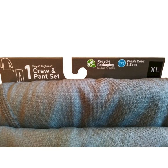 nwt Boys' Hanes Breathable EcoSmart Thermal Set GREY XL 18-20 - Picture 4 of 6